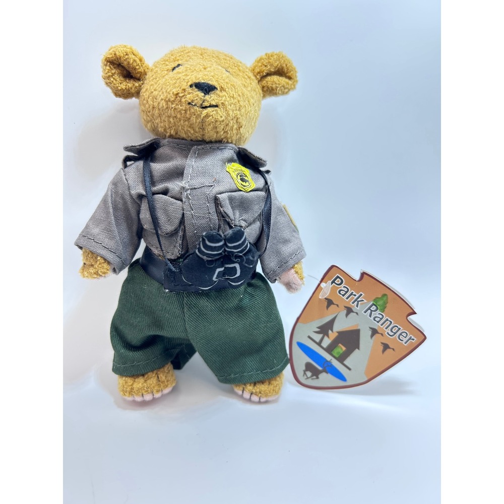 Unbranded Park Ranger Bear Plush Kids Small Tan Good Uniform Binoculars Tag